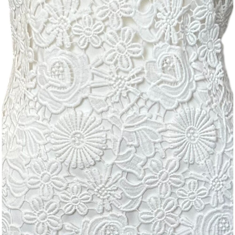 Lulu’s Ivory Lace Halter Mini Dress Floral XL - Picture 4 of 8